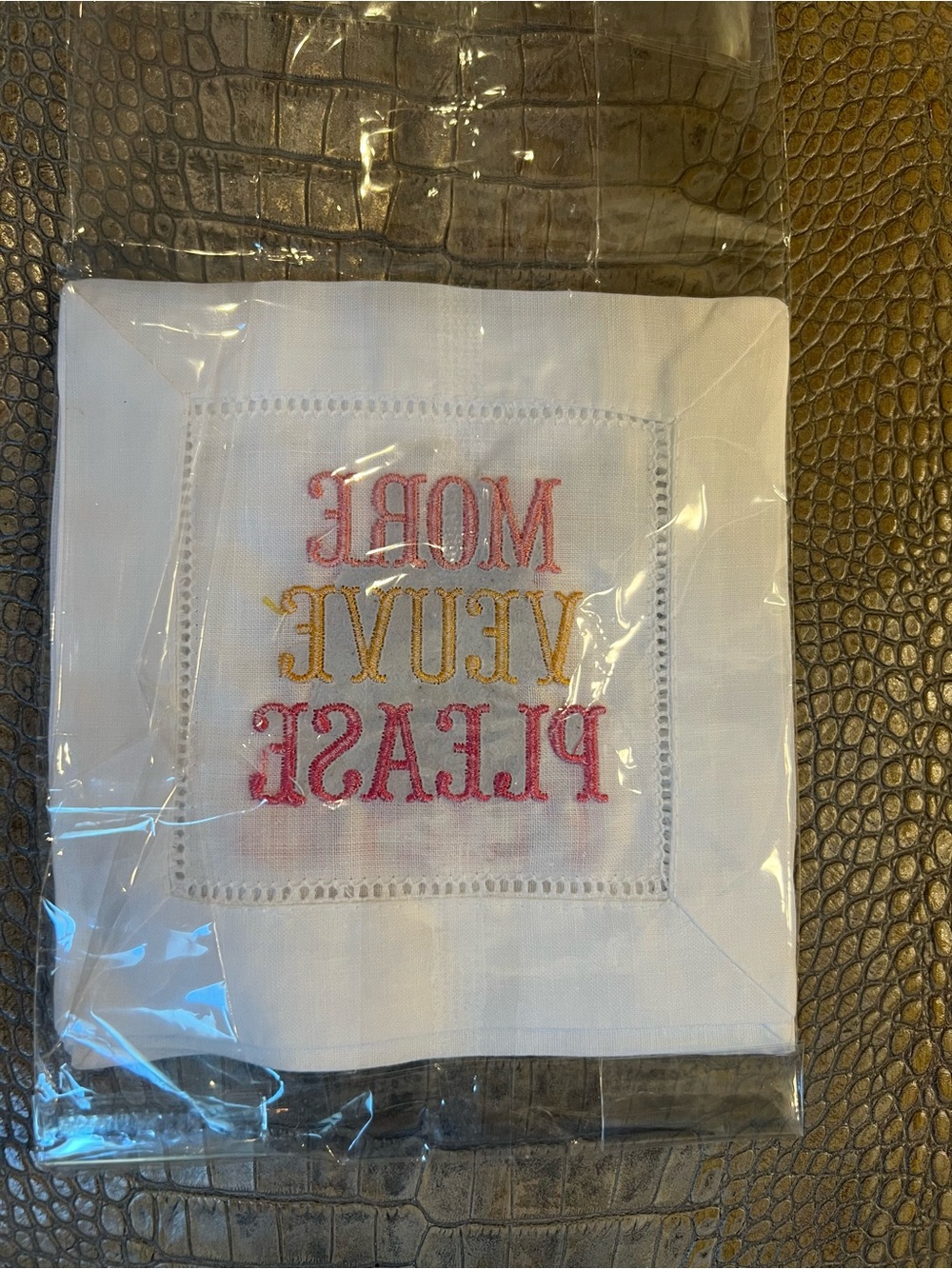 Embroidered Cocktail Napkins - Picture 3 of 5